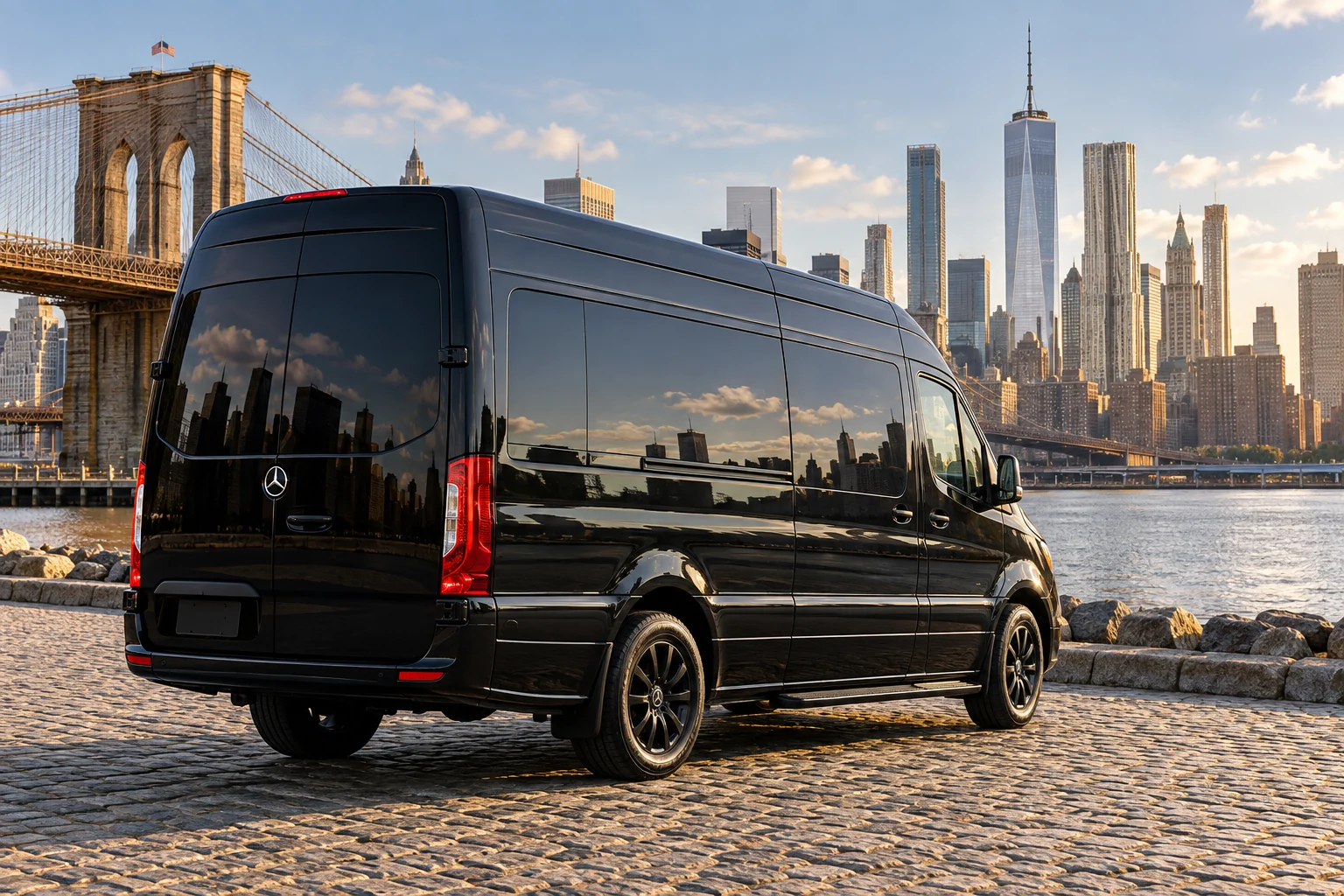 Illustrative Mercedes Sprinter Maybach exterior view in New York