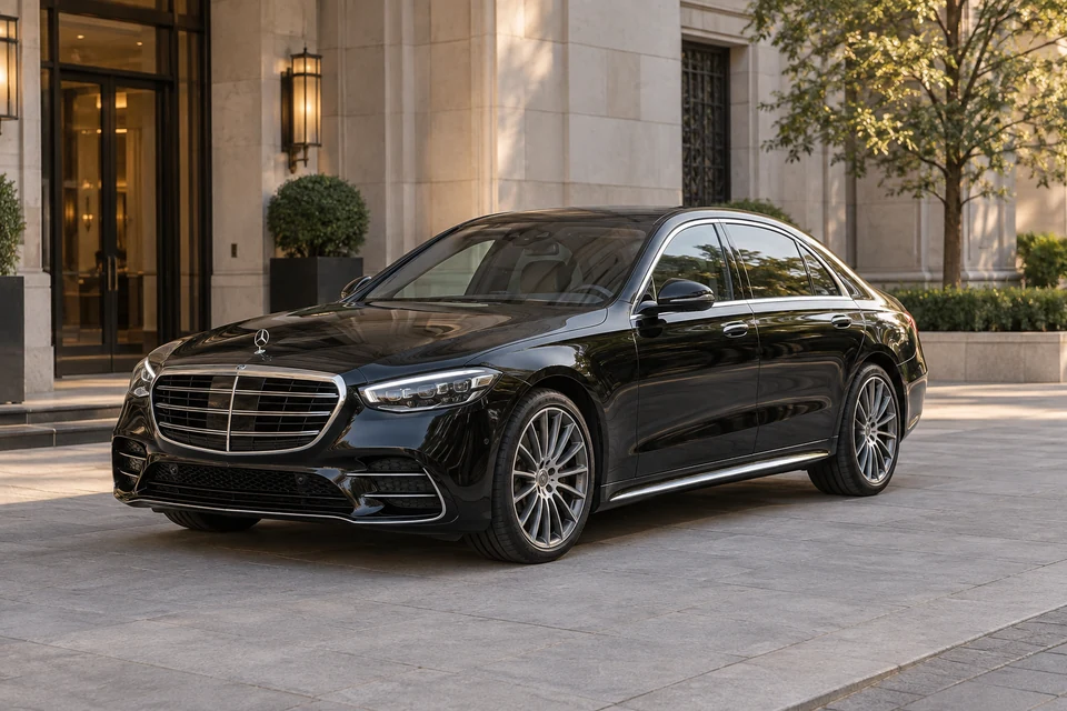 fleet s580 v3 Illustrative front three-quarter view of Mercedes S580