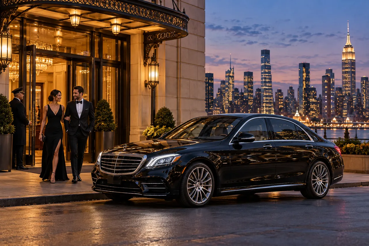 New York occasions — illustrative scene Illustrative private chauffeur travel scene in New York for occasions